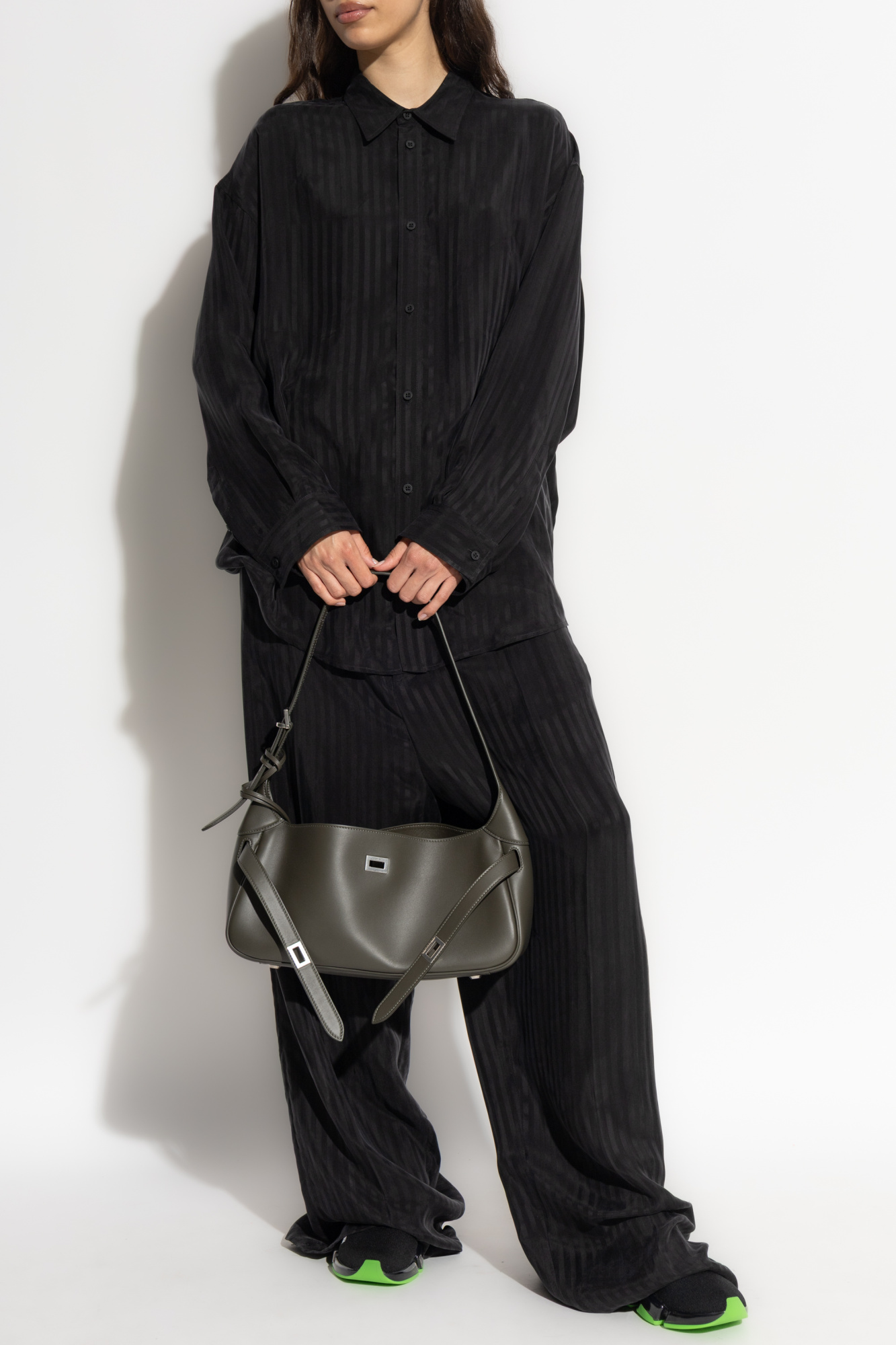 Black Loose-fit striped pattern trousers Balenciaga - Vitkac